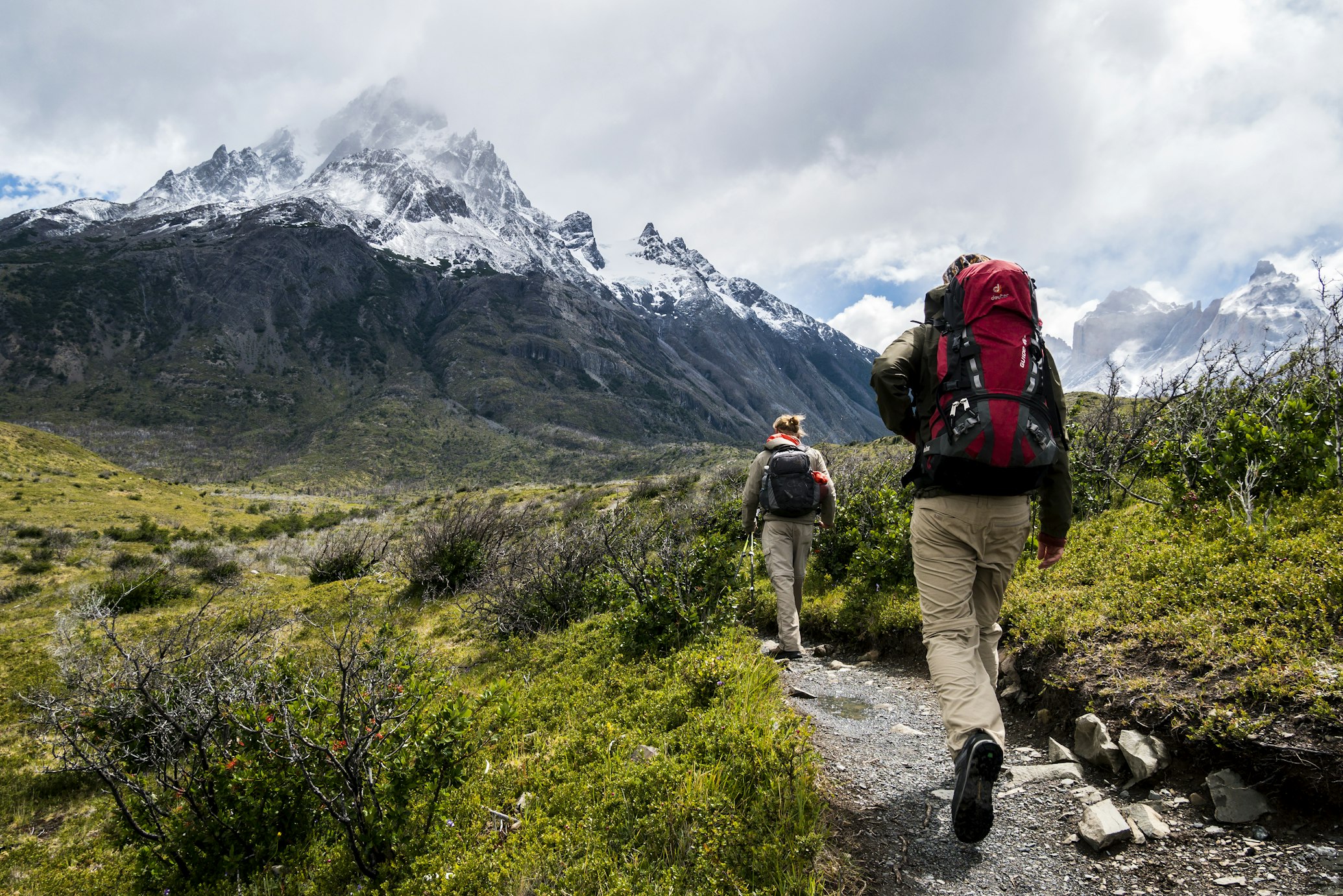 Man on mountain peak